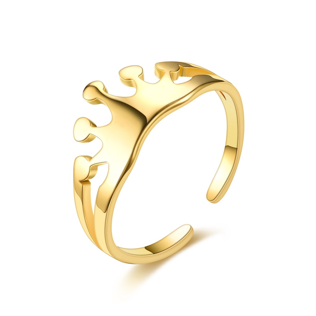 Nhẫn Hở Chất Liệu Thép Không Gỉ Mạ Vàng 18K Nhiều Hình Dáng