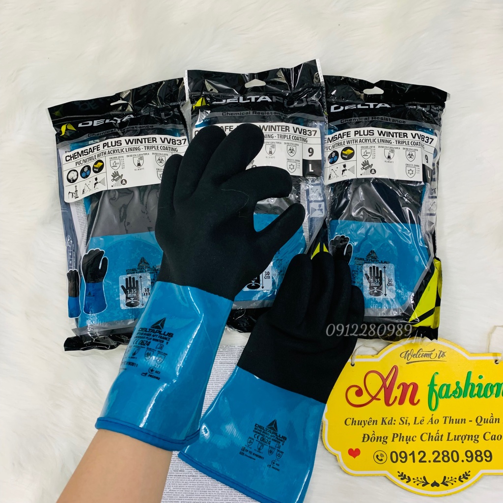 Găng tay kho đông lạnh Deltaplus VV837 chịu được âm 40 độ hàng nhập khẩu Pháp _ Hình chụp thật