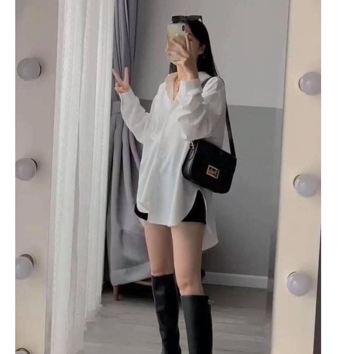 Áo sơ mi trắng đi học đi làm dài tay vải mịn mát mịn Yesnow | BigBuy360 - bigbuy360.vn