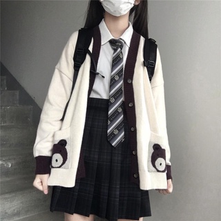 Áo khoác cardigan nữ form rộng phối túi gấu chất len dày dặn hàng đẹp - A52