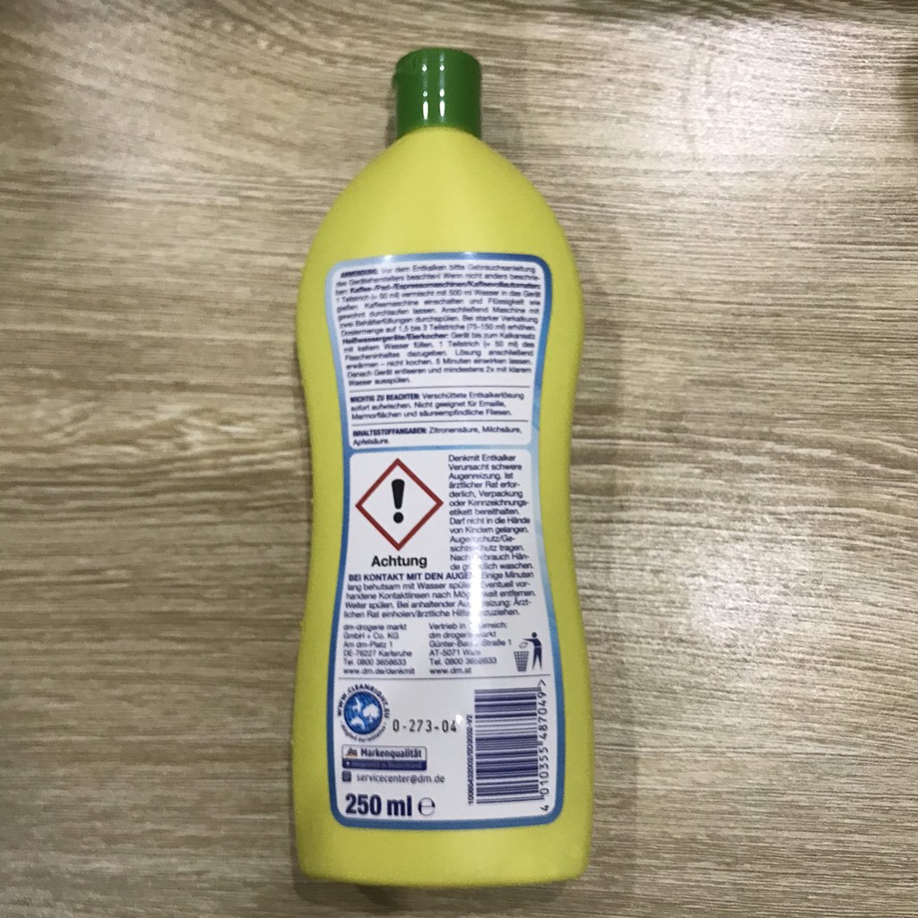 Dung dịch tẩy cặn canxi Denkmit 𝓢𝓱𝓸𝓹 𝓣𝓲𝓮̣̂𝓷 𝓘́𝓬𝓱 dùng cho ấm siêu tốc, bình đun nước dung tích 250ml dùng được 5 lần