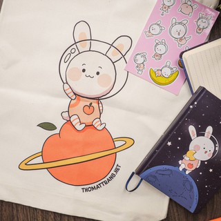 (TMT003) Túi tote Thỏ Mặt Trăng 35x42x6cm