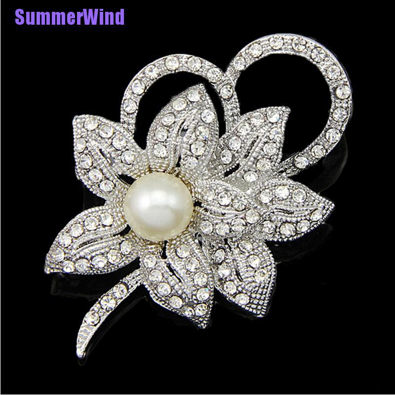 Ghim Cài Áo Hình Hoa Đính Ngọc Trai Nhân Tạo Thời Trang