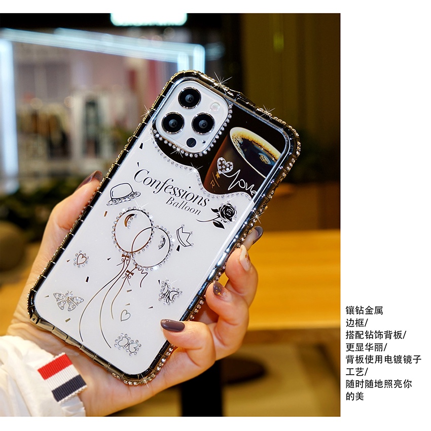 Ốp Điện Thoại Khung Kim Loại Lấp Lánh Sang Trọng Cho IPhone 11 12 Pro Max 12 X XR XS IPhone 11