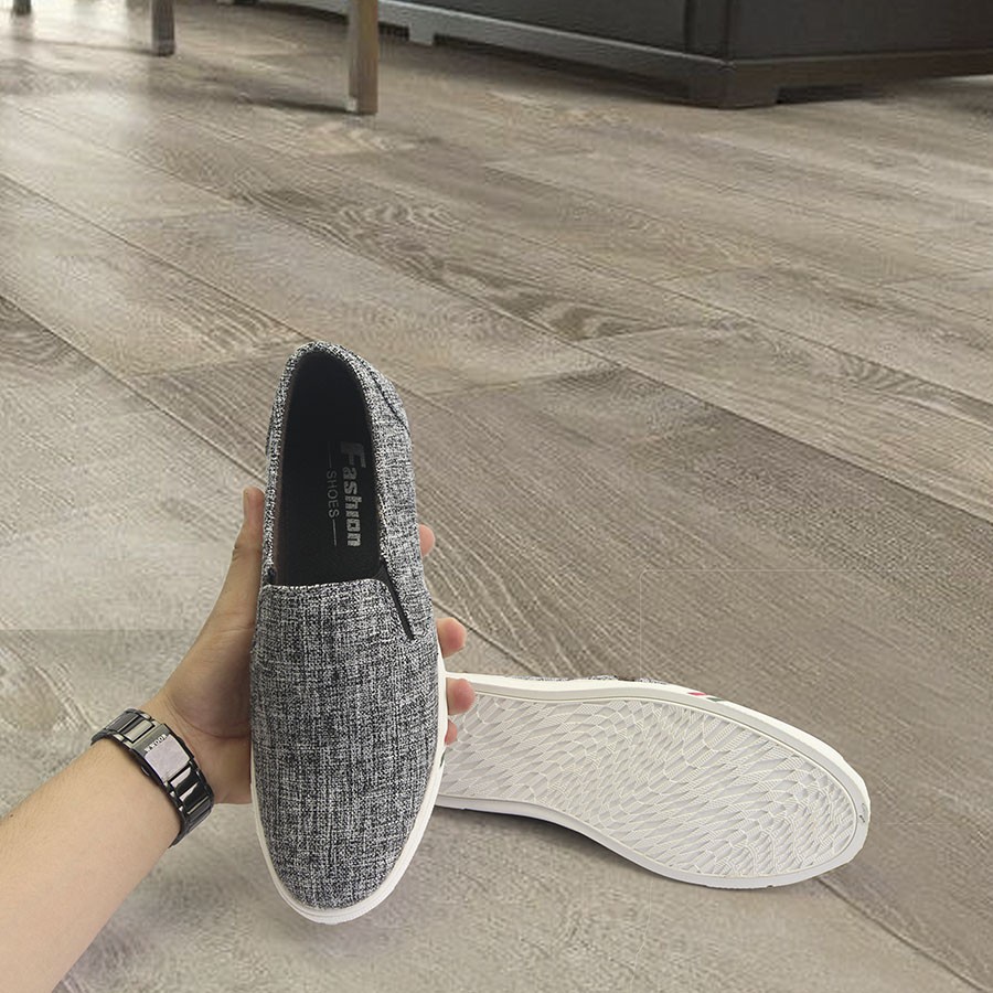 Giày lười nam MĐ G216 xám trắng | BigBuy360 - bigbuy360.vn