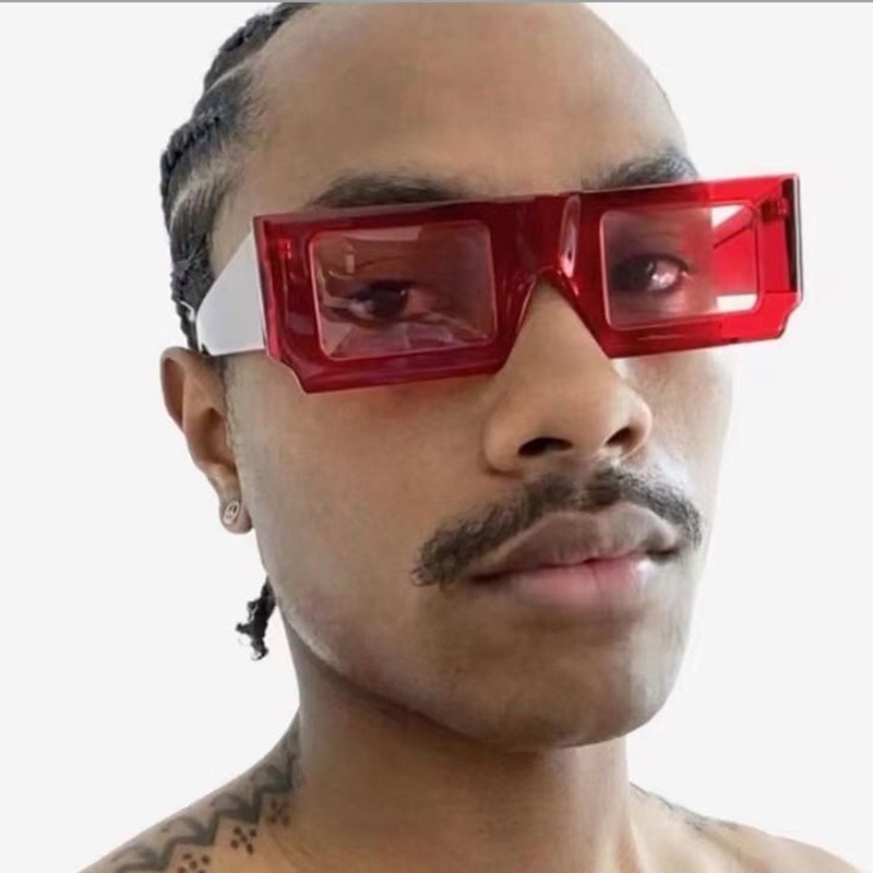 (KIQI-FASHION) COD Kính Mát Gọng Vuông Chống Tia Uv400 Phong Cách Âu Mỹ Thời Trang