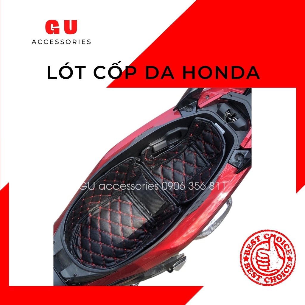 Lót cốp da cao cấp cách nhiệt chống sốc xe máy HONDA AIR BLADE 2020-2022 thiết kế có túi để giấy tờ xe GU