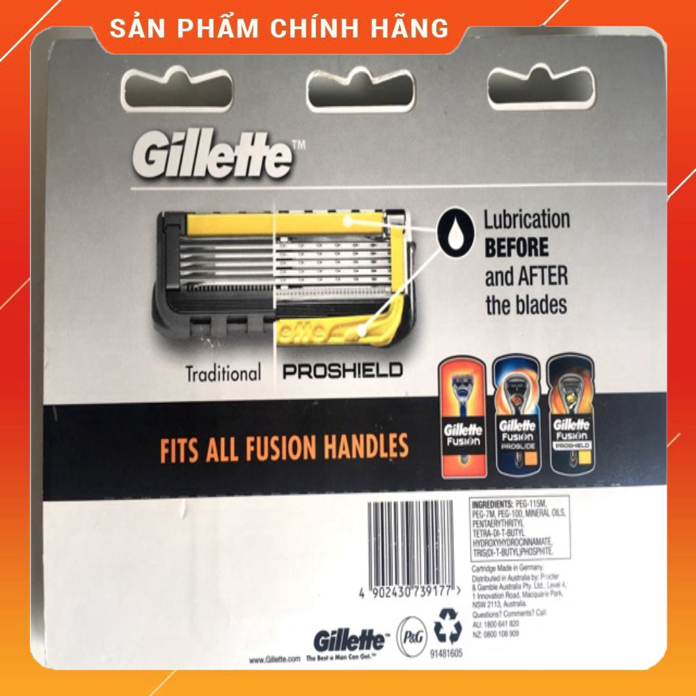 Lưỡi dao cạo râu Gillette 5 lưỡi Fusion Proglide/Power/ProShield - hộp 4 và hộp 8