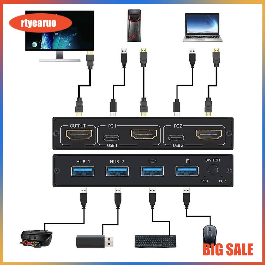 Bộ Chuyển Đổi Hdmi-Compatible Kvm 4k 30hz Cho Phòng Máy Tính