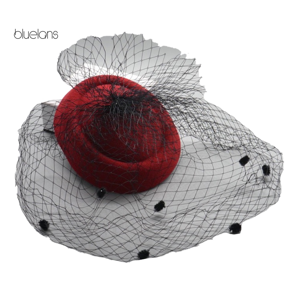 Mũ Lưới Đính Hoa Vải Tuyn Phong Cách Retro Cho Cô Dâu