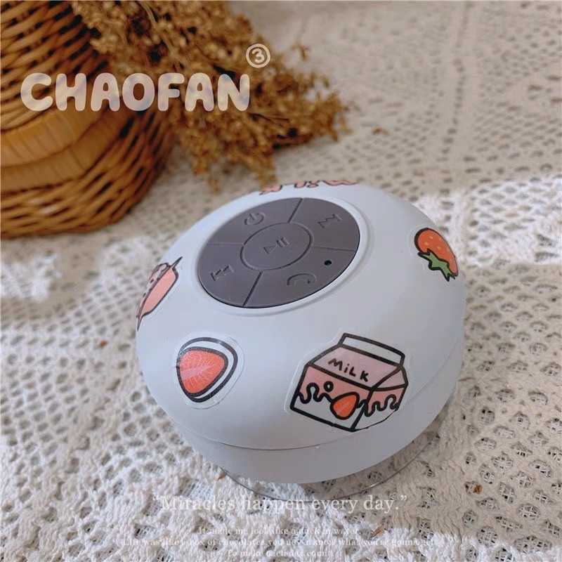 Loa Bluetooth Không Dây Chống Nước Tặng Kèm Sticker Dễ Thương Loa Gắn Nhà Tắm Gắng Tường