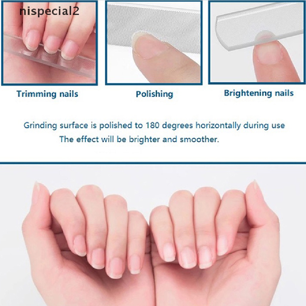 [nispecial2] 1Pc Crystal Nano Glass Nail File Nail Art Care Buffing Block Manicure File Tools [new]