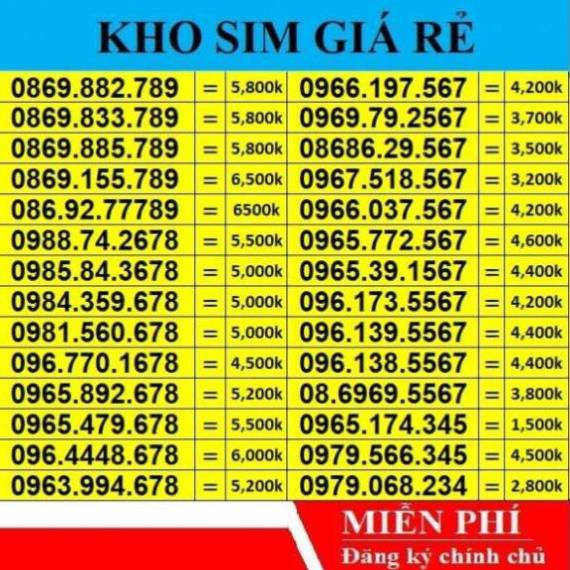 Sim Số Đẹp Đuôi Sảnh Tiến 789 567 456 345 Giá Từ 800k