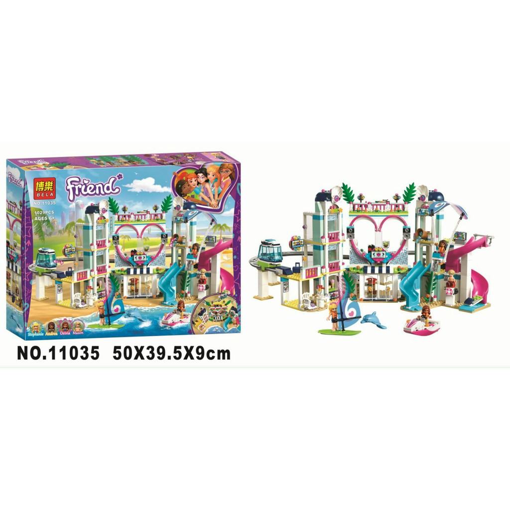 Đồ chơi xếp hình not lego Friend bela 11035 /Sx3018 Công viên nước Heartlake friends 1029 khối cho bé gái