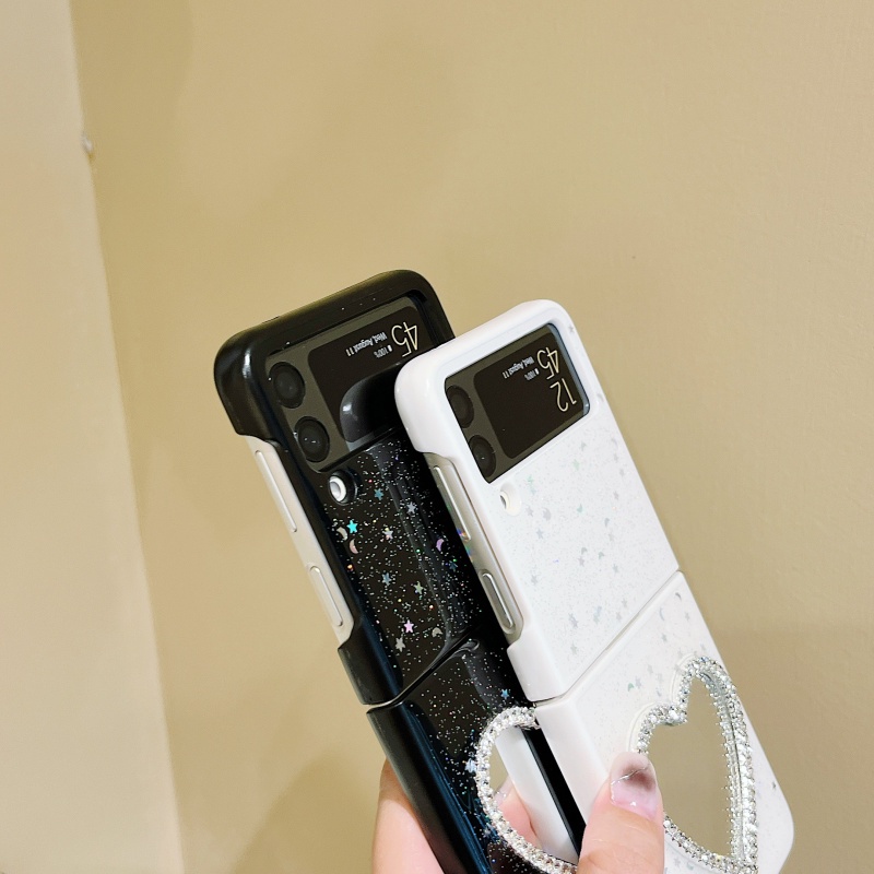 Ốp Điện Thoại Cứng Chống Sốc Tráng Gương Đính Kim Tuyến Cho Samsung Galaxy Z Flip 3 Flip 4