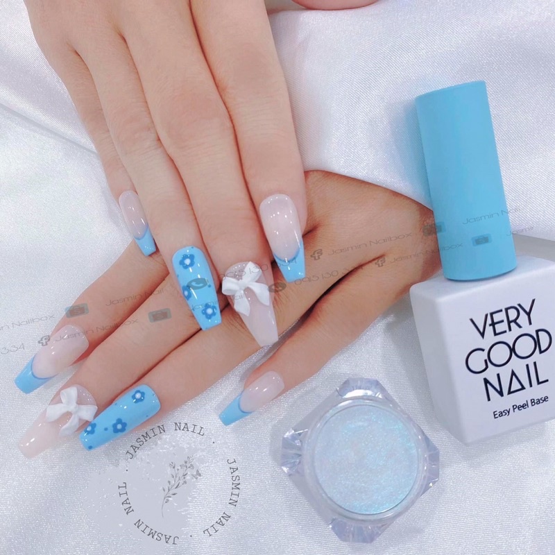 [Mã NHUQAD giảm 10% đơn 100k] NAIL BOX móng úp thiết kế sẵn đính nơ