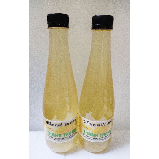 Giấm Táo Mèo, Dứa, Chuối, Xoài hữu Cơ, Lên Men Tự Nhiên ̣̣Thanh Thanh, chai 500ml,  Giàu Vitamin, Đẹp Da, Chua Dịu