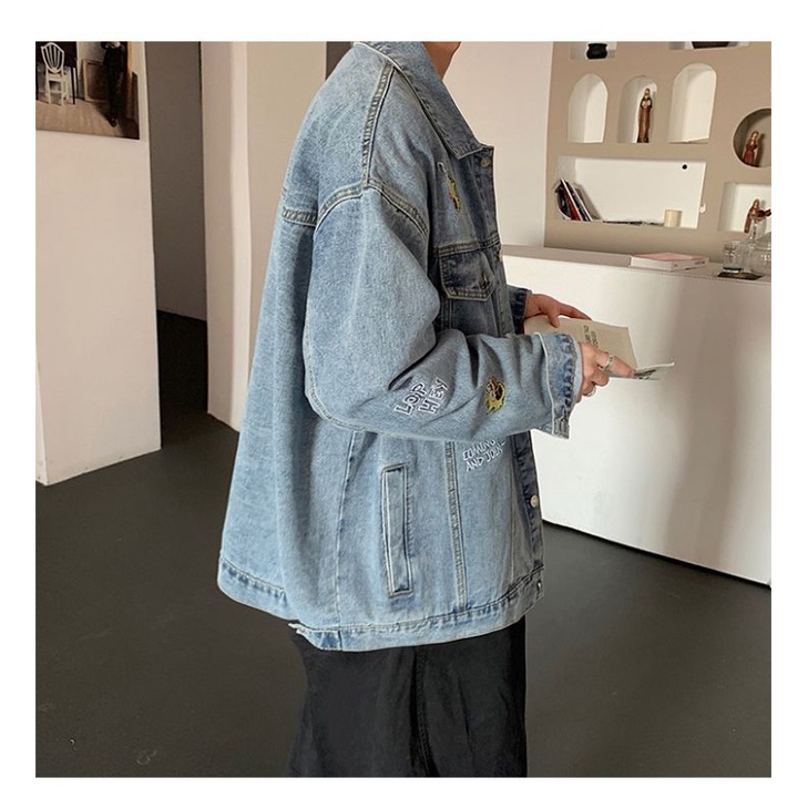 Áo khoác Jeasn Bò Denim Jacket Thêu Hàn Quốc. (thêu 8 chi tiết)