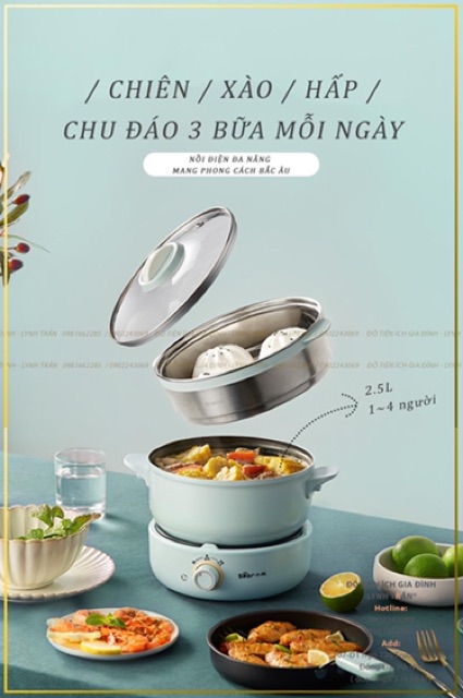 BẾP NỒI ĐIỆN ĐA NĂNG 2.5L BEAR®️CHÍNH HÃNG GIÁ TỐT