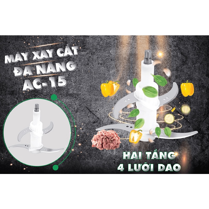 Máy xay thịt cối thủy tinh 2L Magic Eco AC-15   - Công suất 300W