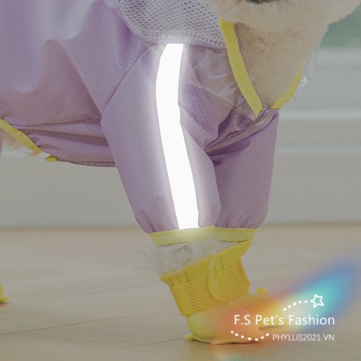 Áo Mưa Thoáng Khí Cỡ Vừa In Họa Tiết Hoạt Hình Đáng Yêu Cho Thú Cưng