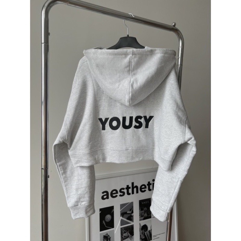 Áo khoác nỉ hoodie croptop zip form rộng dài tay dày dặn khóa kéo nữ