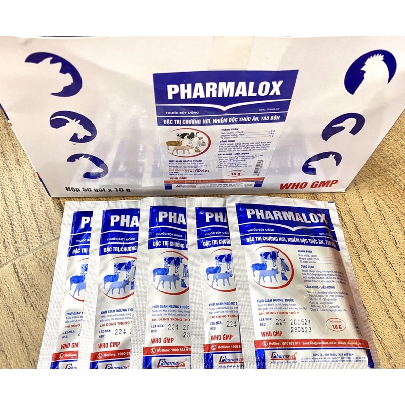 1 gói PHARMALOX 10g trâu bò lợn gà chó mèo
