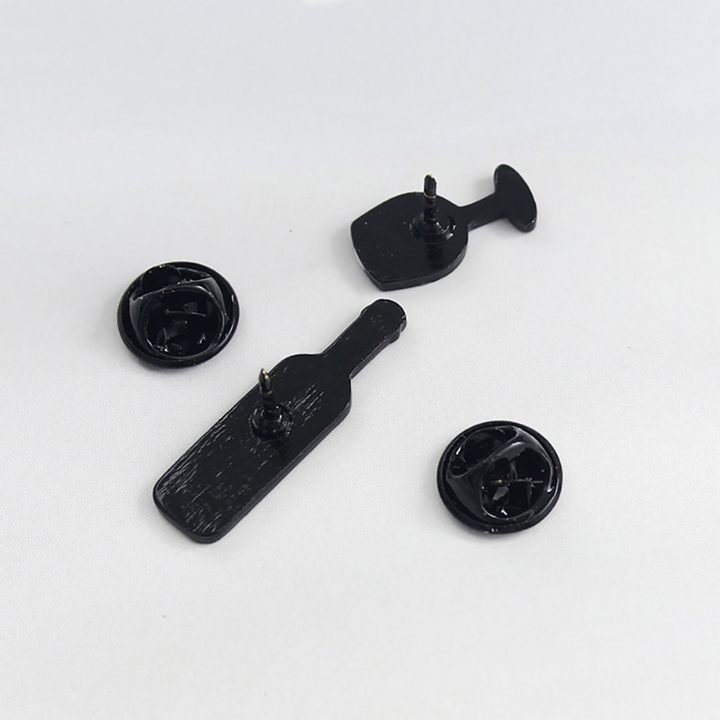 Huy hiệu cài áo hình ly rượu/ chai rượu vang họa tiết chữ cái Tiếng Anh &quot;Wine Time&quot; thời trang