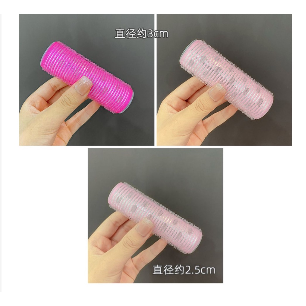 Lô cuốn tóc gai dínhHàn Quốc LÕI NHÔM 10.5 cm siêu to dài tự dính uốn mái dài cỡ lớn (4 SIZE)