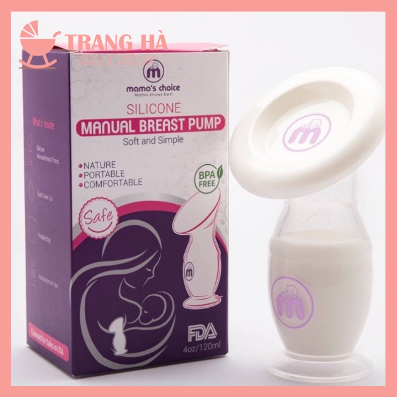 ✔️CHÍNH HÃNG ✔️ Cốc hứng sữa/ Hút sữa Mama's Choice Chất Liệu Silicon Cao Cấp Kèm Nắp Đậy Và Túi Đựng Tiện Lợi