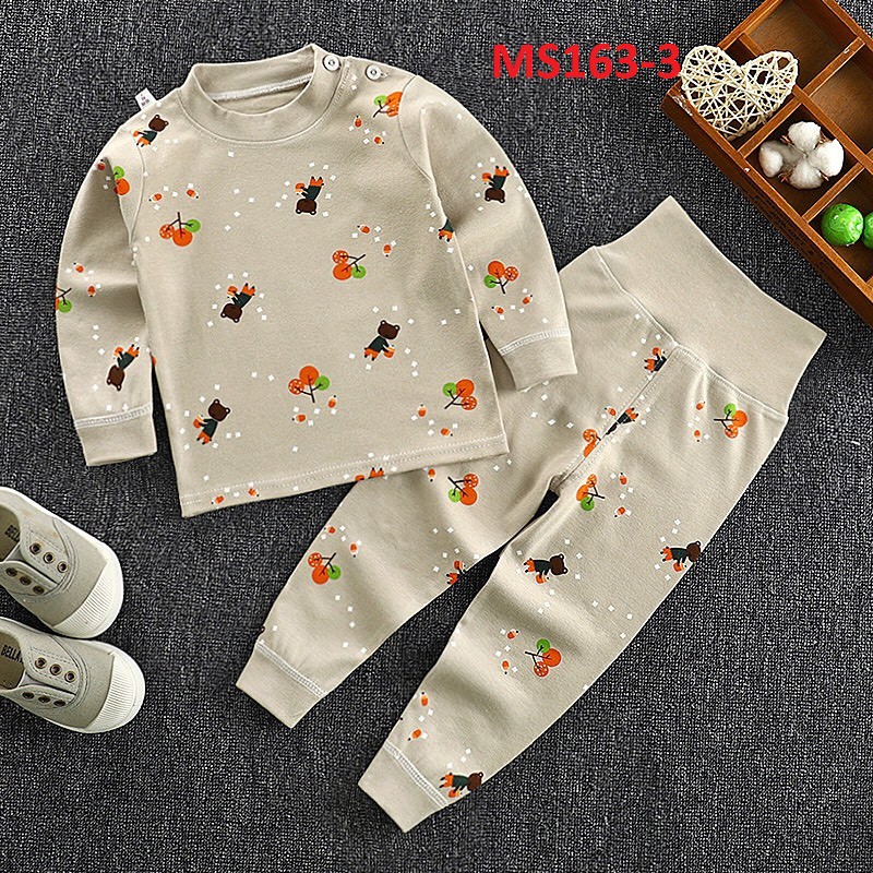 MS163 - Bộ cotton cạp cao họa tiết cho bé trai và gái | BigBuy360 - bigbuy360.vn