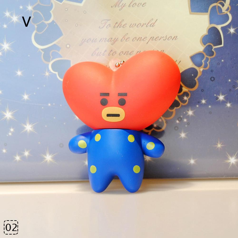 KPOP BTS BT21 PVC Keychain Pandent Decor RM JIN V JIMIN JUNGKOOK Người hâm mộ Quà tặng