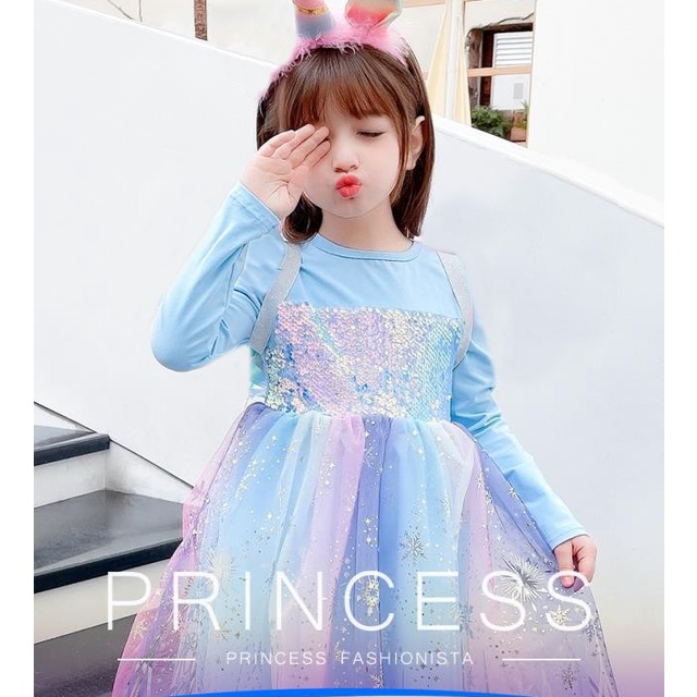 Đầm Công Chúa Chất Liệu Cotton Đính Kim Sa Lấp Lánh Thời Trang Cho Bé Gái