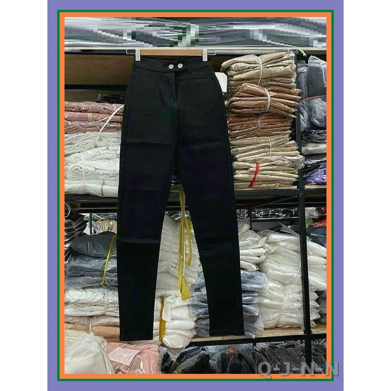 Quần jean nữ lưng cao KHÔNG ĐỈA gài 2 CÚC ba màu chuẩn cực đẹp chất jean giãn tốt 22P1-331