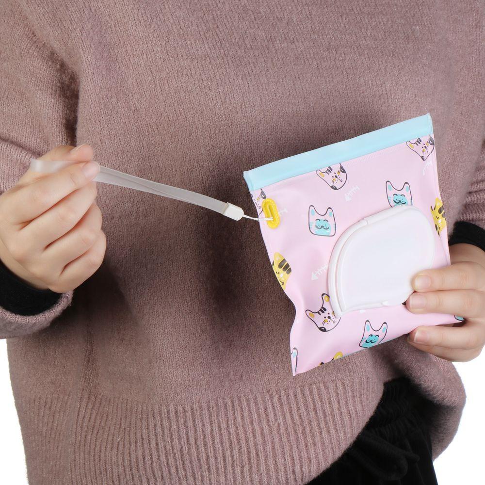 WONDER Túi Đựng Khăn Giấy Ướt Nắp Lật Có Dây Đeo Tiện Dụng