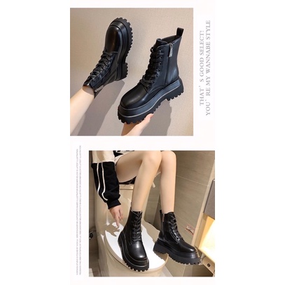 Boot chiến binh lở dây kéo, 2 màu trắng đen size 41