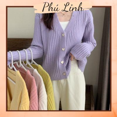 MS277 Áo khoác cardigan len trái tim