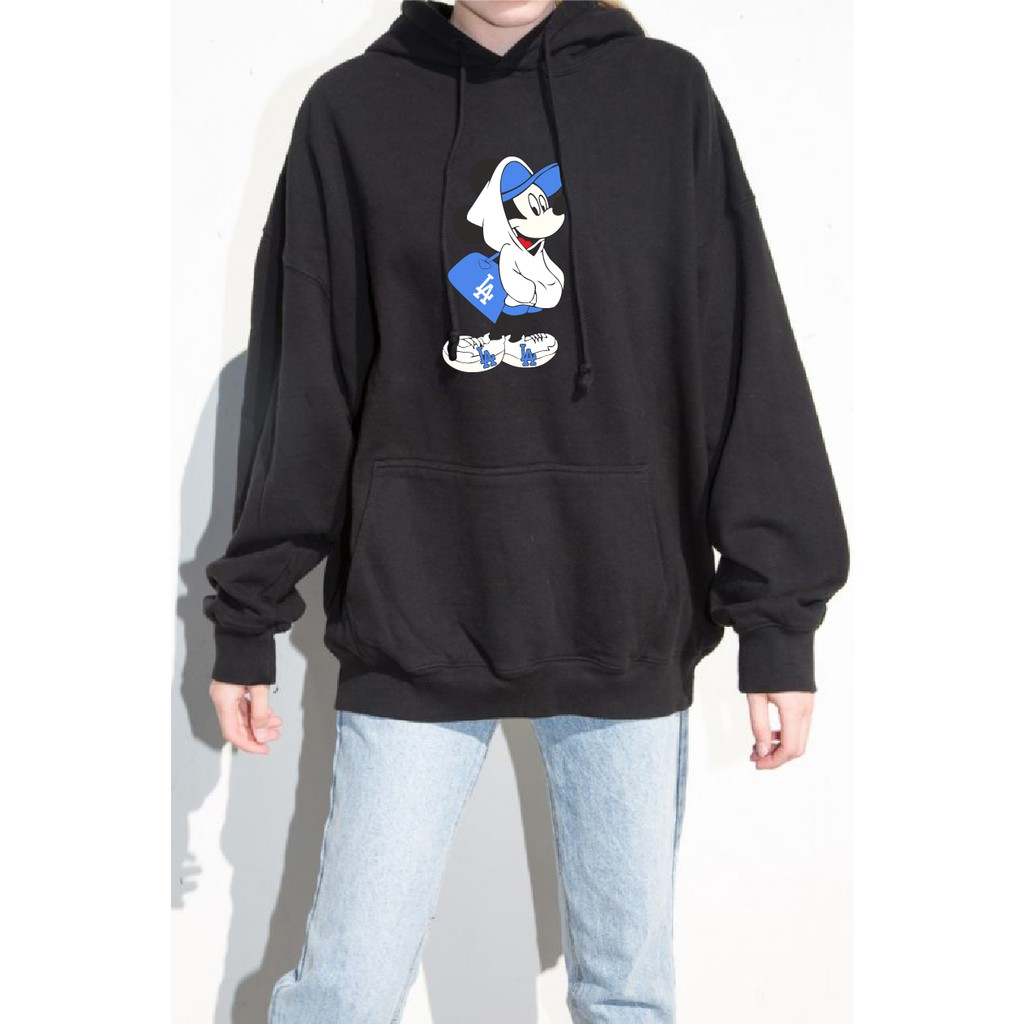 [Gió mùa về] Áo nỉ Hoodie thu đông chuột Mickey form suông rộng unisex cổ tròn, chất nỉ bông siêu ấm áo hoạt hình | BigBuy360 - bigbuy360.vn