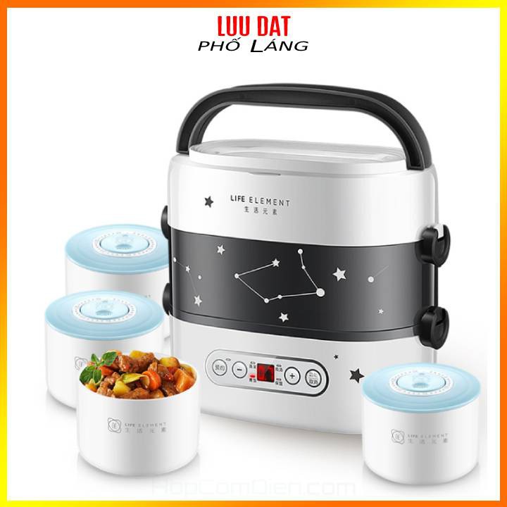 Hộp cơm điện cao cấp 4 bát gốm sứ hẹn giờ (tặng túi)