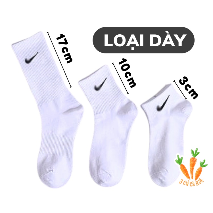 Tất Vớ Nike Trắng Đen Cổ Cao Cổ Trung Cổ Ngắn Thể Thao Unisex Loại 1 Siêu Dày Nam Nữ - Carotto