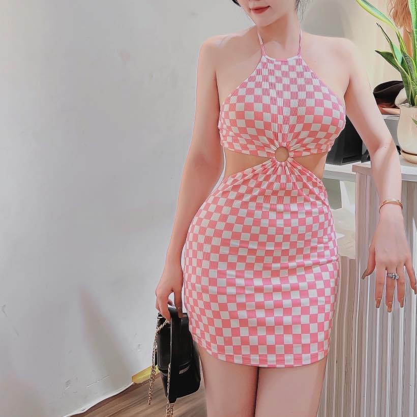 Đầm Body Khoen Cách Điệu Sẵn Mút Ngực