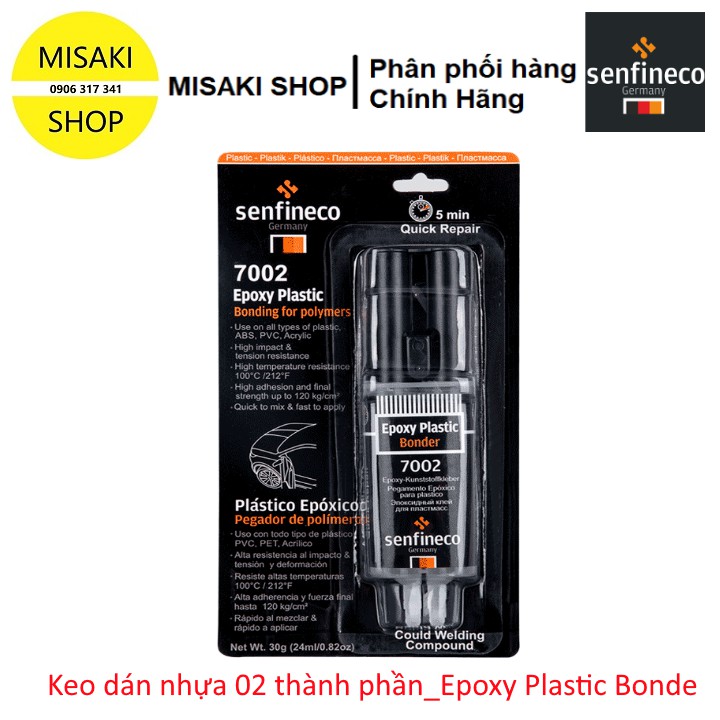 ⚡️Cao Cấp⚡️ Keo Dán Nhựa 02 Thành Phần SENFINECO 7002 Epoxy Plastic Bonde 25gr_Hàng Đức Chính Hãng📞Misaki Shop