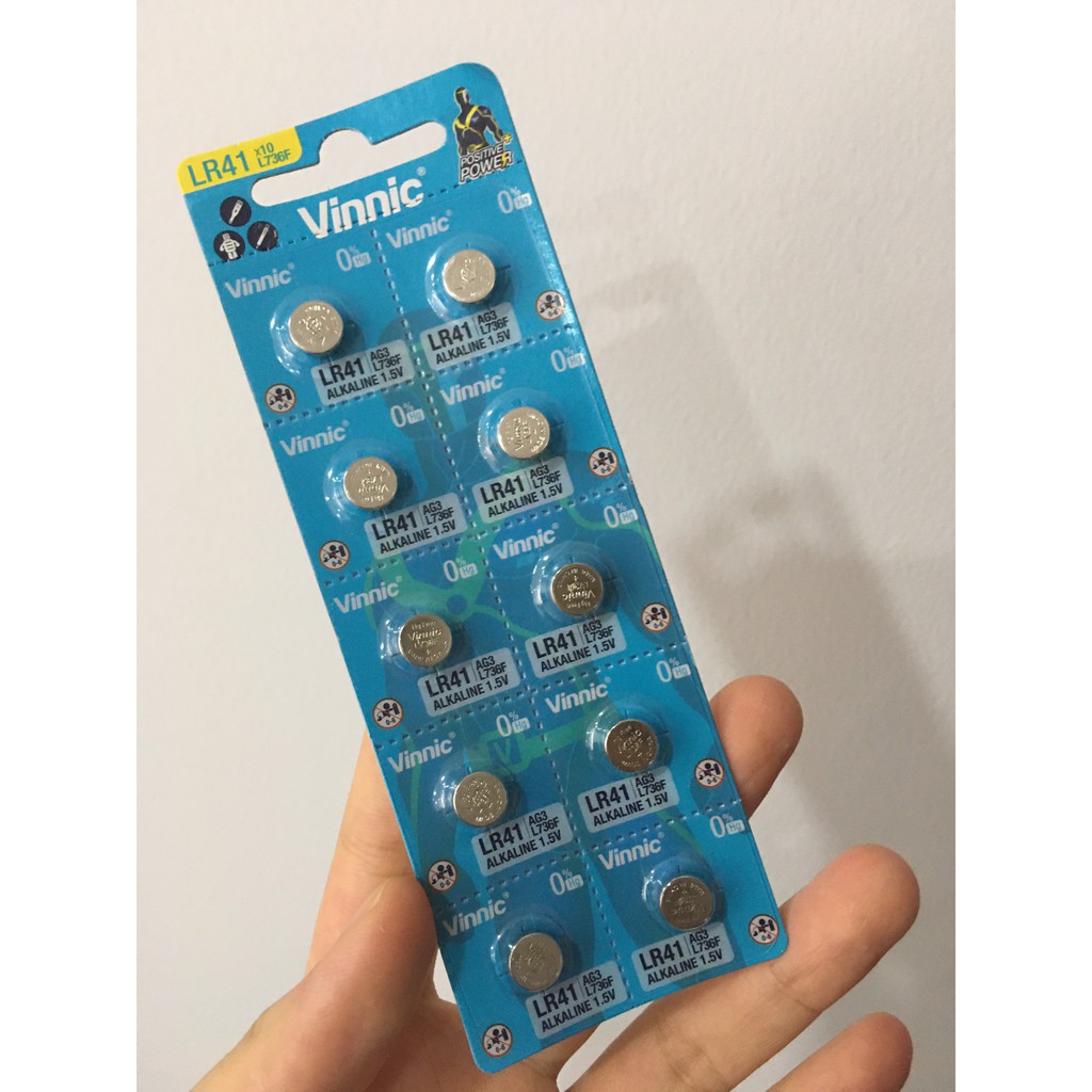 Vỉ 10 viên pin Vinnic AG5 393 LR48 193 LR754 SR48 SR754 RW28 309 754