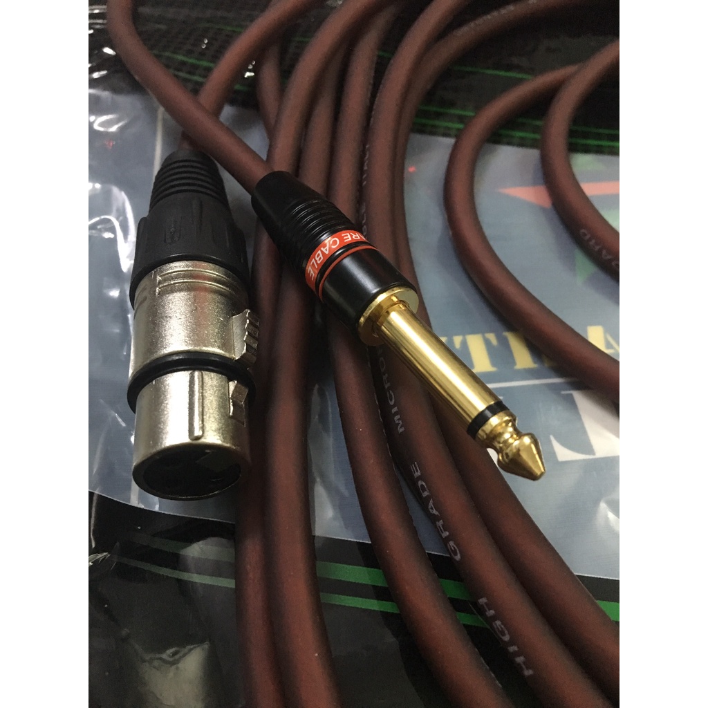 Dây cắm Micro XLR đầu 6.5ly (Tốt) - 1 đầu jack canon 1 đầu jack 6.5ly