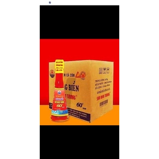 Thùng 12 chai nước mắm 584 nha trang 60 độ đạm, chai thủy tinh 200ml