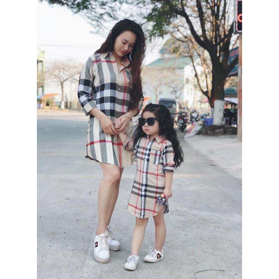 Đầm sơ mi sọc xinh chất kate nhập mềm mịn mát