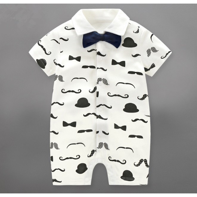 Bộ body nơ râu bé trai BH120