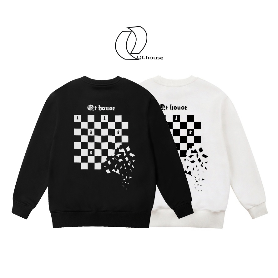 [Mã 12FASHIONSALE1 giảm 10K đơn từ 50K] Áo sweater unisex nam nữ form rộng Qt.house nỉ dài tay SWBC02