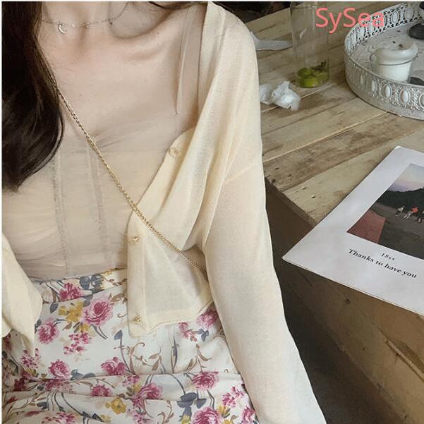 Áo dệt kim dài tay form rộng phong cách hàn quốc hè cho nữ