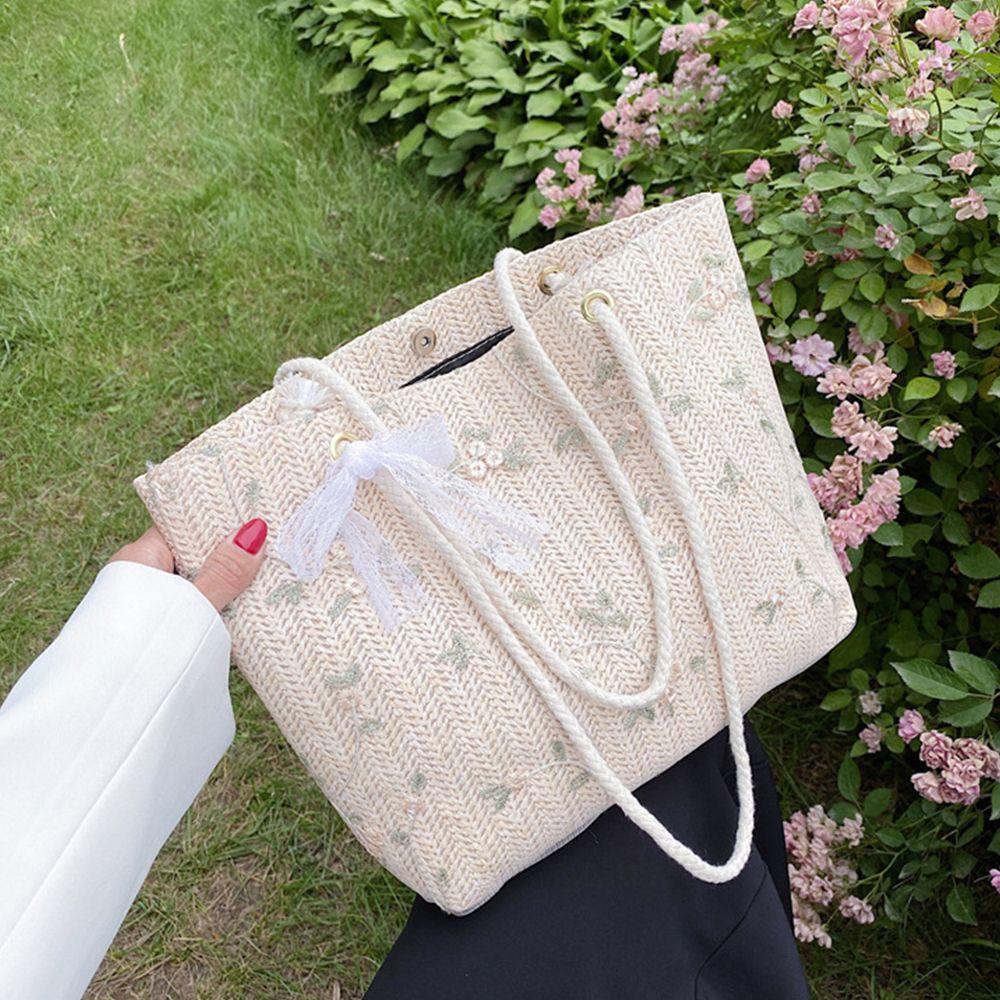 Túi Rơm Dệt Xách Tay Mùa Hè Cho Nữ